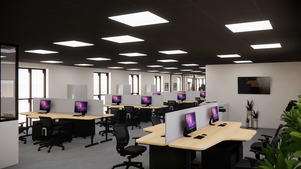 Conception 3D  Bureaux de 300 m²