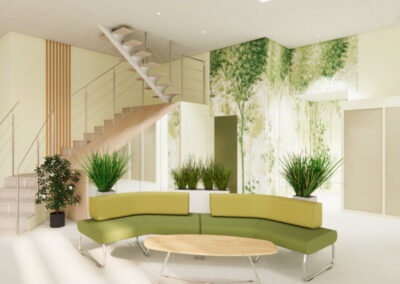 Conception 3D – <br> Hall Accueil – Bureaux