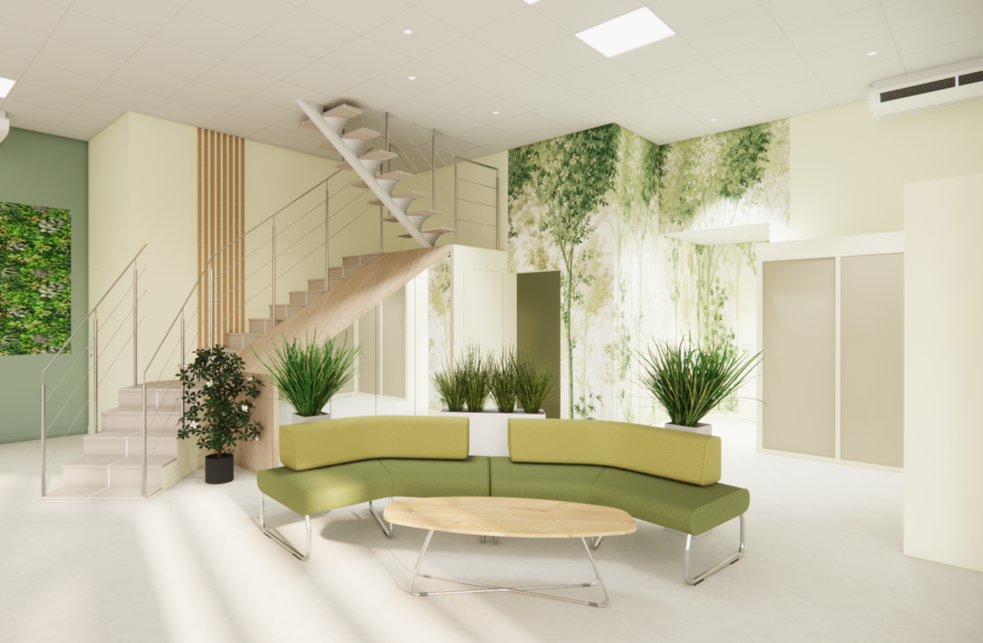 Conception 3D – Hall Accueil – Bureaux
